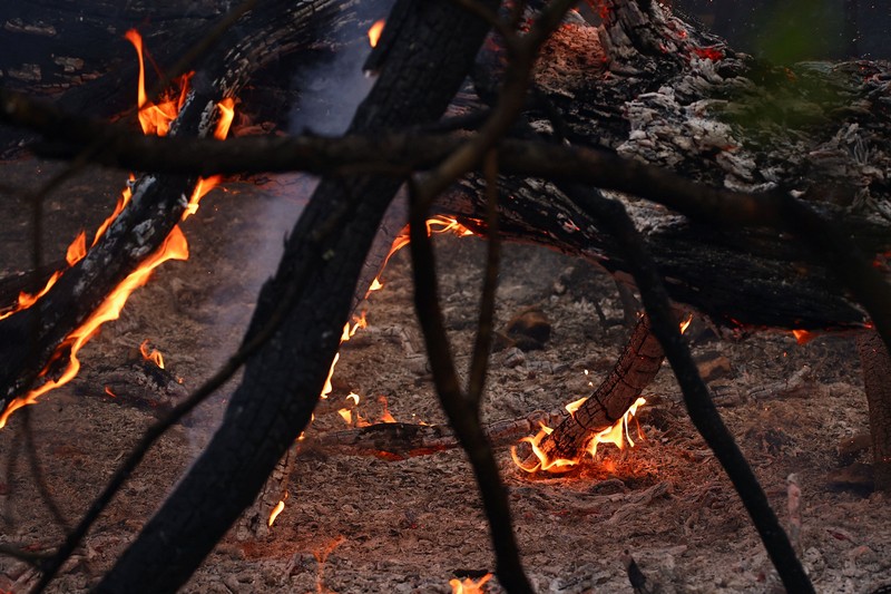 Suasana saat kebakaran hutan melanda di perbukitan dekat desa Cotignac, di departemen Var, Prancis, selama kebakaran hutan, 21 Juli 2026. (REUTERS/Manon Cruz)