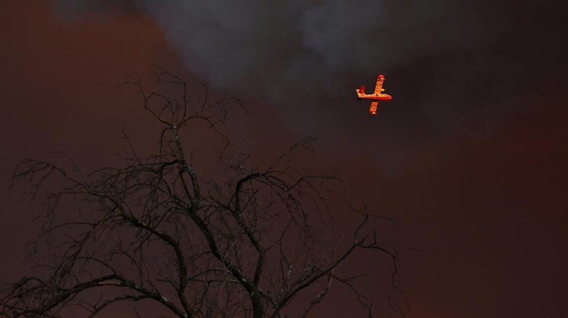 Suasana saat kebakaran hutan melanda di perbukitan dekat desa Cotignac, di departemen Var, Prancis, selama kebakaran hutan, 21 Juli 2026. (REUTERS/Manon Cruz)