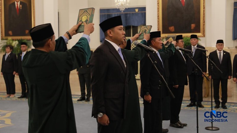 Sudaryono saat dilantik sebagai Kepala Badan Gizi Nasional (BGN) oleh Presiden Prabowo Subianto di Istana Merdeka, Jakarta, Rabu (22/7/2026).