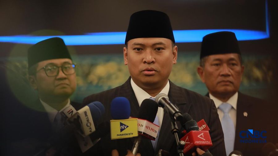 Sudaryono saat dilantik sebagai Kepala Badan Gizi Nasional (BGN) oleh Presiden Prabowo Subianto di Istana Merdeka, Jakarta, Rabu (22/7/2026). (CNBC Indonesia/Muhammad Sabki)