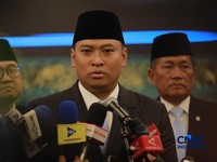 Sudaryono saat dilantik sebagai Kepala Badan Gizi Nasional (BGN) oleh Presiden Prabowo Subianto di Istana Merdeka, Jakarta, Rabu (22/7/2026). (CNBC Indonesia/Muhammad Sabki)