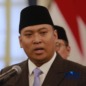 Sudaryono saat dilantik sebagai Kepala Badan Gizi Nasional (BGN) oleh Presiden Prabowo Subianto di Istana Merdeka, Jakarta, Rabu (22/7/2026). (CNBC Indonesia/Muhammad Sabki)