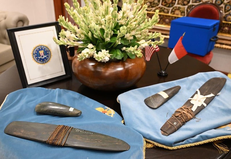 Presiden Prabowo Subianto menerima kunjungan kehormatan Direktur Federal Bureau of Investigation (FBI) Amerika Serikat, Kash Patel, di Kertanegara, Jakarta, pada Rabu, 22 Juli 2026. (Dok. Sekretariat Presiden)