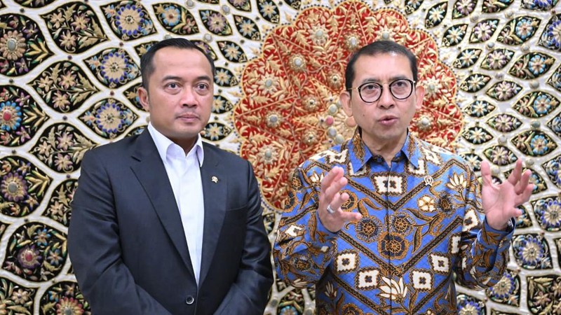 Mensesneg Prasetyo Hadi dan menteri Kebudayaa Fadli Zon. (Dok. Sekretariat Presiden)