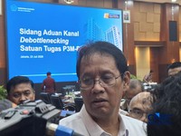 Menteri Keuangan (Menkeu), Purbaya Yudhi Sadewa saat ditemui wartawan usai sidang kanal debottlenecking, Kamis (23/7/2026). (CNBC Indonesia/Chandra Dwi Pranata)