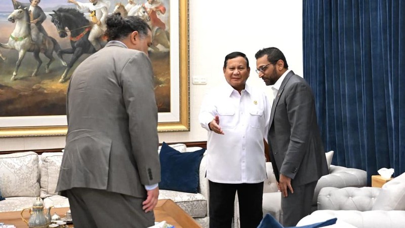 Presiden Prabowo Subianto menerima kunjungan kehormatan Direktur Federal Bureau of Investigation (FBI) Amerika Serikat, Kash Patel, di Kertanegara, Jakarta, pada Rabu, 22 Juli 2026. (Dok. Sekretariat Presiden)