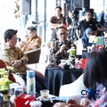 Wakil Direktur Utama Pertamina Patra Niaga, Taufik Adityawarman menyampaikan pemaparan dalam acara Coffe Morning di Parle Senayan, Jakarta, Kamis (23/7/2026). (CNBC Indonesia/Tri Susilo)