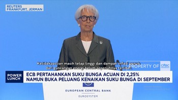 ECB Tahan Suku Bunga 2,25%, Buka Peluang Naik September