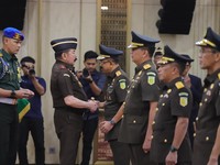 Jaksa Agung Sanitiar Burhanuddin melantik enam pejabat utama di Gedung Utama Kejaksaan Agung, Jakarta Selatan, Jumat (24/7/2026). (Dok. Pusat Penerangan Hukum Kejaksaan Agung)