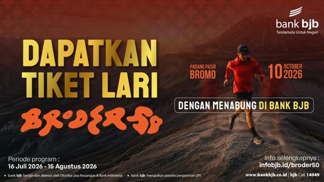 bank bjb Siap Bagikan Tiket BRODER50 2026, Cek Syaratnya!