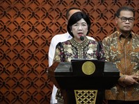 Deputi Gubernur Senior Bank Indonesia (BI), Destry Damayanti saat menyampaikan konferensi pers di Bank Indonesia, Jakarta, Senin (27/7/2026). (Dok. Bank Indonesia)