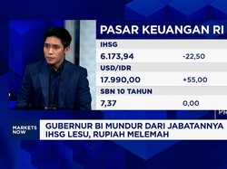 Gubernur BI Mundur Jadi Perhatian Investor, IHSG Lesu & Rupiah Melemah