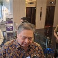 Menteri Koordinator (Menko) Bidang Perekonomian Airlangga Hartanto buka suara soal mundurnya Perry Warjiyo sebagai gubernur Bank Indonesia (BI). (CNBC Indonesia/Chandra Dwi Pranata)