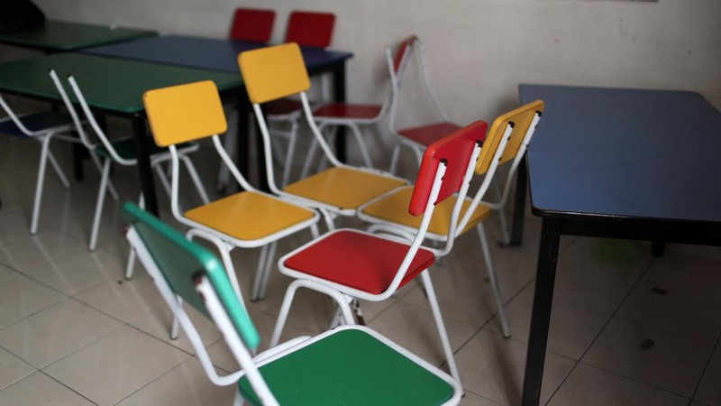 Ruang kelas kosong di sebuah sekolah yang terpaksa ditutup di tengah lonjakan ujaran kebencian daring yang menargetkan komunitas Rohingya, Malaysia, 7 Juli 2026.