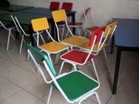 Ruang kelas kosong di sebuah sekolah yang terpaksa ditutup di tengah lonjakan ujaran kebencian daring yang menargetkan komunitas Rohingya, Malaysia, 7 Juli 2026. (REUTERS/Hasnoor Hussain)