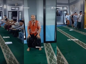 Viral Momen Pegiat Kebugaran Ajak Lansia Olahraga Bareng di Masjid Seusai Salat Subuh