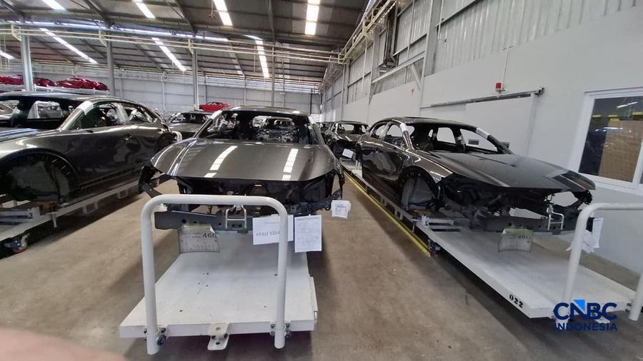 Grand opening Mazda Indonesia Plant di Citeureup Bogor. (CNBC Indonesia/Leon)