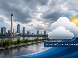 Hari Ini Surabaya Udara Kabur dengan Suhu 34 Derajat Celsius