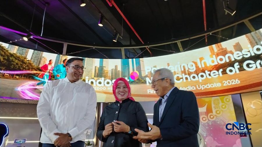 Indosat Ooredoo Hutchison (IOH) membukukan pertumbuhan pendapatan selama Semester I-2026. Dalam enam bulan pertama tahun ini pendapatan perusahaan mencapai Rp 30,7 triliun atau bertumbuh 13,1% dari tahun sebelumnya. (CNBC Indonesia/Novina)