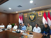 Konferensi pers para menteri usai Rakortas di kantor Kemenko Bidang Pangan, Jakarta, Selasa (28/7/2026). (CNBC Indonesia/Martyasari Rizky)