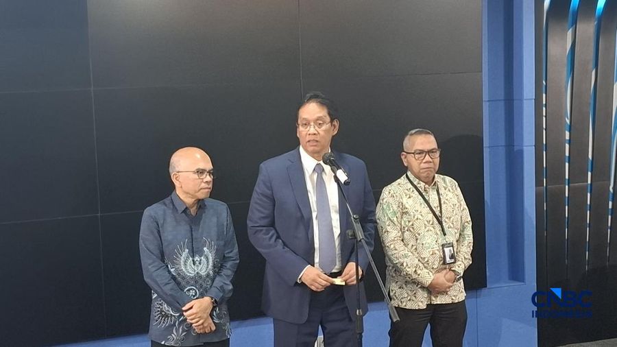 Menteri Keuangan (Menkeu) sekaligus Ketua Komite Stabilitas Sektor Keuangan (KSSK) Purbaya Yudhi Sadewa mengungkapkan tujuan BPI Danantara dilibatkan dalam rapat terbatas pada Selasa (28/7/2026). (CNBC Indonesia/Chandra Dwi Pranata)