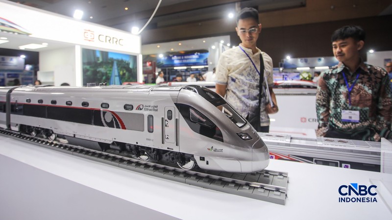 Pameran RailwayTech Indonesia 2026 di JIExpo Kemayoran, Jakarta, Selasa (28/72026).  (CNBC Indonesia/Faisal Rahman)