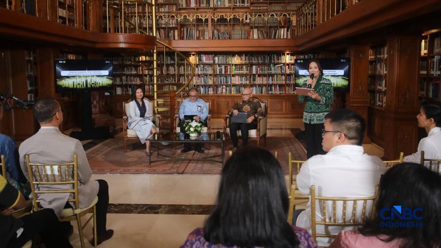 Suasana dialog Ekoniklim Talkshow 2026 di Wisma Habibie & Ainun, Jakarta, Selasa (28/7/2026). (CNBC Indonesia/Faisal Rahman)