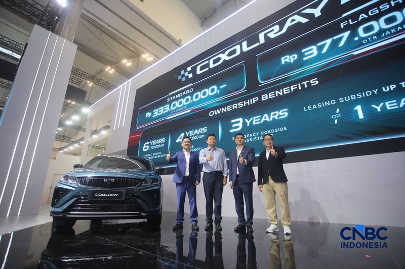 Geely Coolray ditampilkan dalam acara GIIAS 2026 di ICE BSD, Kabupaten Tangerang, Banten, Rabu (29/7/2026). (CNBC Indonesia/Faisal Rahman)