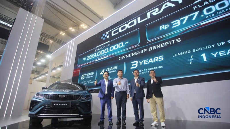 Geely Coolray ditampilkan dalam acara GIIAS 2026 di ICE BSD, Kabupaten Tangerang, Banten, Rabu (29/7/2026). (CNBC Indonesia/Faisal Rahman)