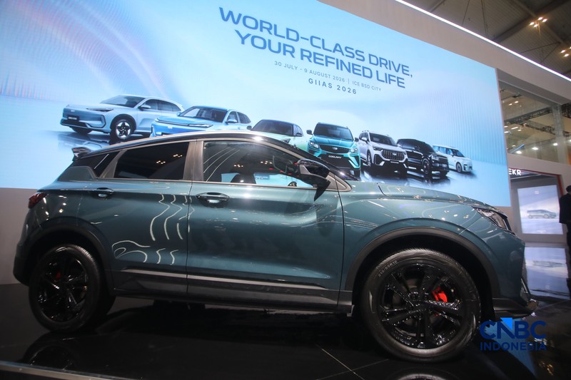 Geely Coolray ditampilkan dalam acara GIIAS 2026 di ICE BSD, Kabupaten Tangerang, Banten, Rabu (29/7/2026). (CNBC Indonesia/Faisal Rahman)