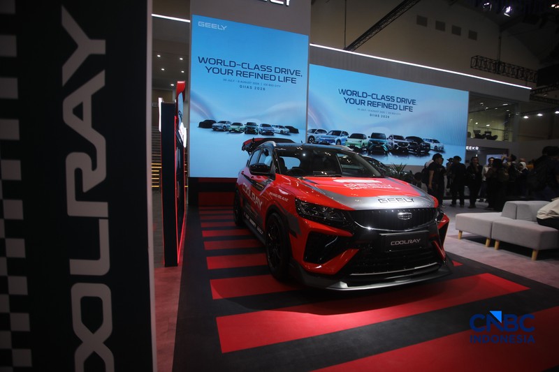 Geely Coolray ditampilkan dalam acara GIIAS 2026 di ICE BSD, Kabupaten Tangerang, Banten, Rabu (29/7/2026). (CNBC Indonesia/Faisal Rahman)