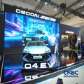 Jaecoo Indonesia resmi memperkenalkan Omoda O4 EV di ajang Gaikindo Indonesia International Auto Show (GIIAS) 2026. (CNBC Indonesia/Ferry Sandi)