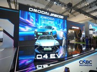 Jaecoo Indonesia resmi memperkenalkan Omoda O4 EV di ajang Gaikindo Indonesia International Auto Show (GIIAS) 2026. (CNBC Indonesia/Ferry Sandi)