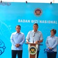 Kepala Badan Gizi Nasional (BGN) Sudaryono saat konferensi pers di kantornya, Jakarta, Rabu (29/7/2026). (CNBC Indonesia/Martyasari Rizki)