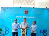 Kepala Badan Gizi Nasional (BGN) Sudaryono saat konferensi pers di kantornya, Jakarta, Rabu (29/7/2026). (CNBC Indonesia/Martyasari Rizki)