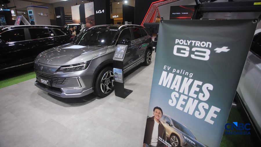 Polytron G3+ ditampilkan dalam acara GIIAS 2026 di ICE BSD, Kabupaten Tangerang, Banten, Rabu (29/7/2026).