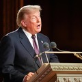 Presiden Donald Trump berbicara di upacara pemakaman Senator Lindsey Graham, R-S.C., di Katedral Nasional Washington, Selasa, 28 Juli 2026, di Washington. (Alex Brandon/Pool via REUTERS)