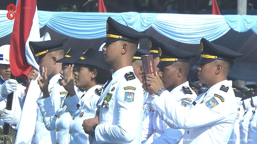 Presiden Prabowo Subianto Pimpin Upacara Pelantikan Pamong Praja Muda XXXIII IPDN 2026, di Lapangan Parade Kampus IPDN Jatinangor, Kabupaten Sumedang, Jawa Barat, Rabu (29/7/2026). (Tangkapan Layar Youtube/Sekretariat Presiden)