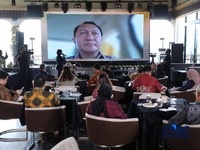 Ketua Komisi XII DPR RI, Bambang Patijaya saat memberikan pemaparan secara online dalam acara Coffee Morning “Kupas Tuntas Dinamika Tata Kelola Industri Pertambangan Mineral” di Parle, Senayan, Jakarta, Kamis (30/7/2026). (CNBC Indonesia/Tri Susi