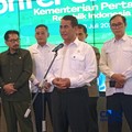 Menteri Pertanian (Mentan) Amran Sulaiman saat konferensi pers di kantornya, Jakarta, Kamis (30/7/2026).  (CNBC Indonesia/Martyasari Rizki)