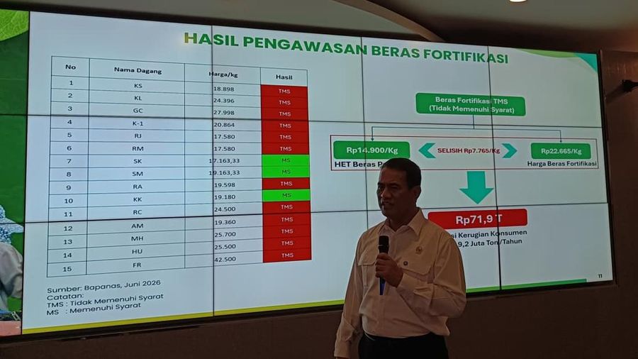Menteri Pertanian (Mentan) Amran Sulaiman saat konferensi pers di kantornya, Jakarta, Kamis (30/7/2026).  (CNBC Indonesia/Martyasari Rizki)