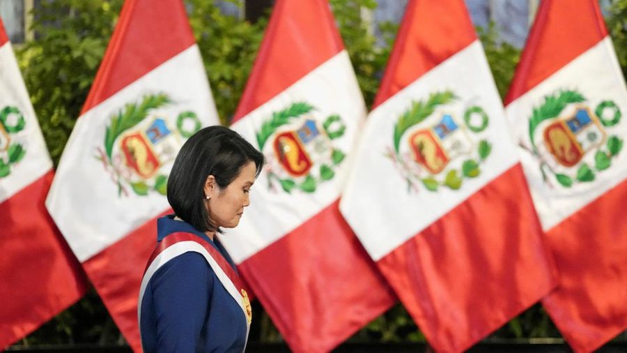 Peru's President Keiko Fujimori attends an event to present her new cabinet members, in Lima, Peru, July 28, 2026. REUTERS/Angela Ponce