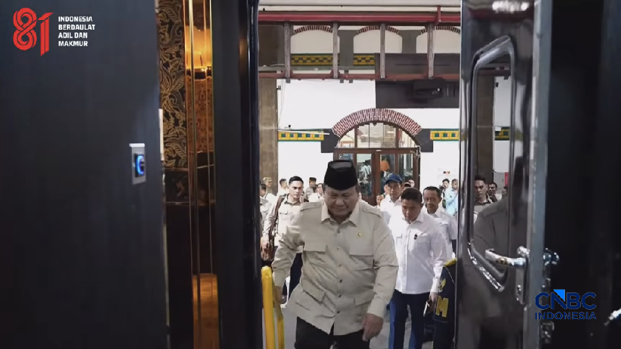 Presiden Prabowo Resmikan Revitalisasi Stasiun Semarang Tawang, Semarang, 30 Juli 2026. (Tangkapan Layar Youtube RI)