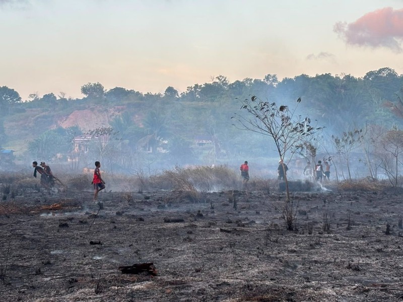 Setelah delapan hari berjuang BPBD Kota Sorong bersama petugas gabungan berhasil memadamkan seluruh titik api yang membakar 24 hektare lahan di Kota Sorong, Provinsi Papua Barat Daya, pada Rabu (29/7). (Dok. BPBD BPBD Kota Sorong)