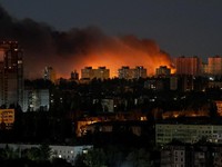 Smoke rises in the city during a Russian missile strike, amid Russia's attack on Ukraine, in Kyiv, Ukraine July 30, 2026. REUTERS/Gleb Garanich     TPX IMAGES OF THE DAY