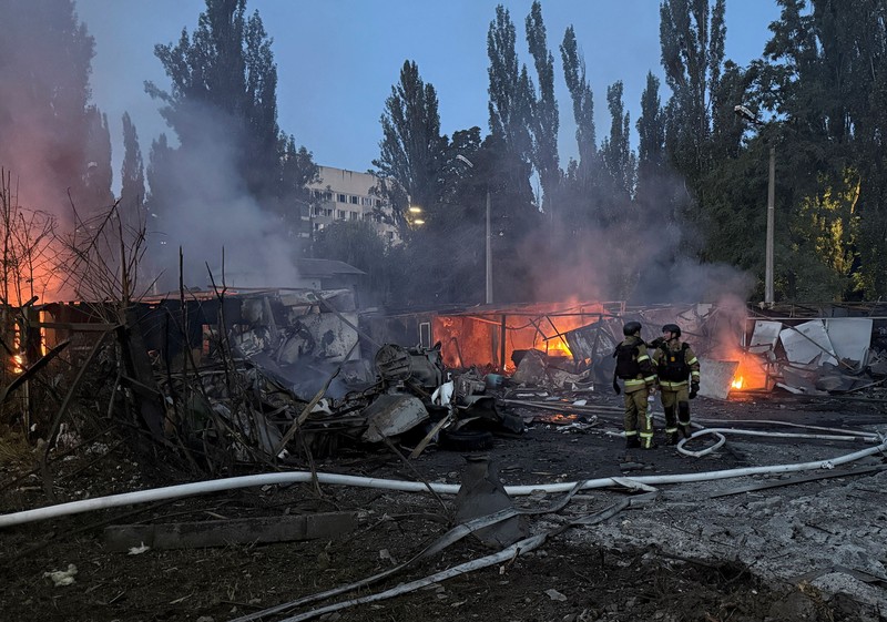 Smoke rises in the city during a Russian missile strike, amid Russia's attack on Ukraine, in Kyiv, Ukraine July 30, 2026. REUTERS/Gleb Garanich     TPX IMAGES OF THE DAY
