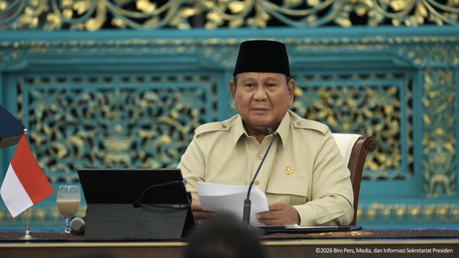Foto: Presiden Prabowo Subianto saat bertemu para pengusaha anggota Kamar Dagang dan Industri Indonesia pusat dan daerah di Istana Kepresidenan, Jakarta, Jumat (31/7/2026). (Tangkapan Layar YouTube Sekretariat Presiden)