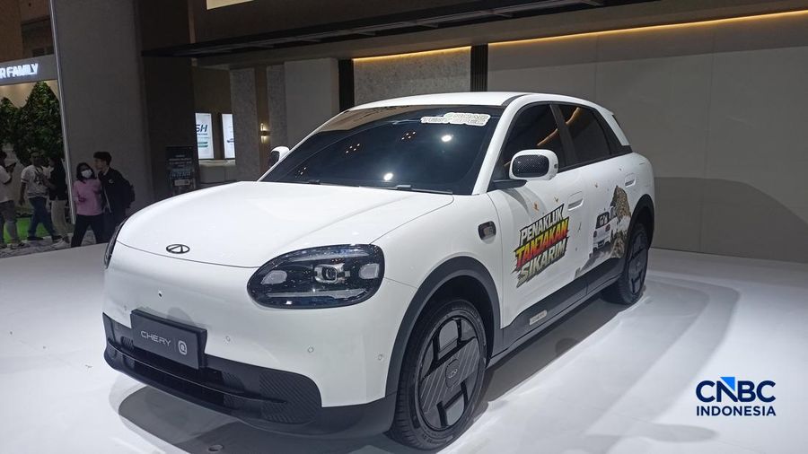 PT Chery Sales Indonesia (CSI) akhirnya mengumumkan harga resmi mobil listrik Chery Q pada ajang Gaikindo Indonesia International Auto Show (GIIAS) 2026. (CNBC Indonesia/Ferry Sandi)