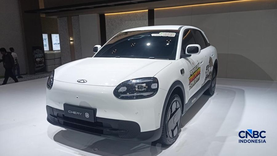 PT Chery Sales Indonesia (CSI) akhirnya mengumumkan harga resmi mobil listrik Chery Q pada ajang Gaikindo Indonesia International Auto Show (GIIAS) 2026. (CNBC Indonesia/Ferry Sandi)
