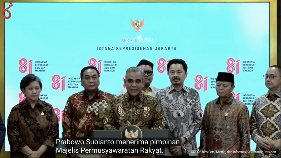 Keterangan Pers Ketua MPR RI, Kantor Presiden, 3 Agustus 2026. (Tangkapan layar youtube)